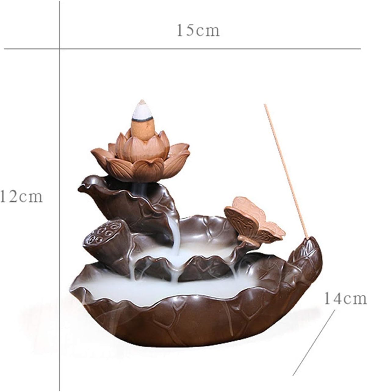 Incense Cone Burner,Incense Waterfall Burner Backflow Incense Burner Living Room Waterfall Ceramic Home Decor Ornaments - 0