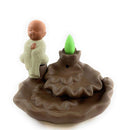 Ceramic Smoke Fountain (11 x 12 x 8 cm, Brown)-2