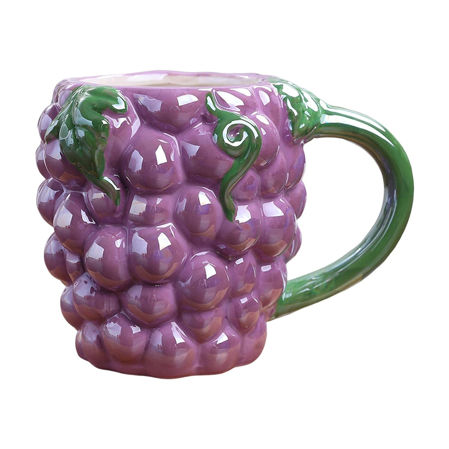 Grapes Ceramic Fruit Shape Glazed Ceramic Coffee Mug  (450 ml) - 0