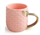 Mermaid Coffee Mugs/Tea Cups with Gold Handle Creative Ceramic Drinkware (Pink)-7