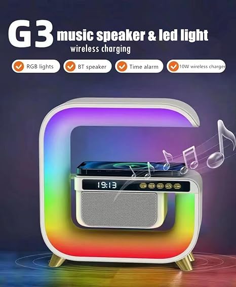 RGB LED Speaker Rgb Night Lamp with app Wireless Charger Alarm Clock Desk Lamp Wireless Charging Wakeup Light