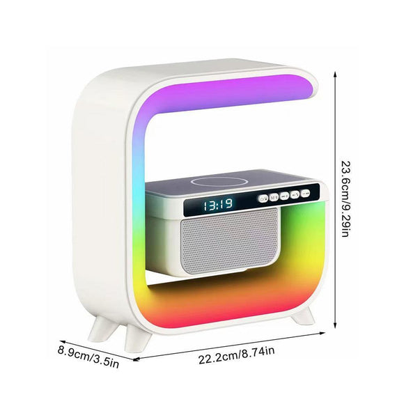 RGB LED Speaker Rgb Night Lamp with app Wireless Charger Alarm Clock Desk Lamp Wireless Charging Wakeup Light