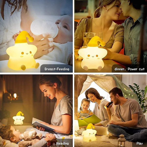 Creative Star Night Light Cartoon Soft Lamp Children Bedroom Bedside Night Light Cute Child Graduation Gifts Home Decoration