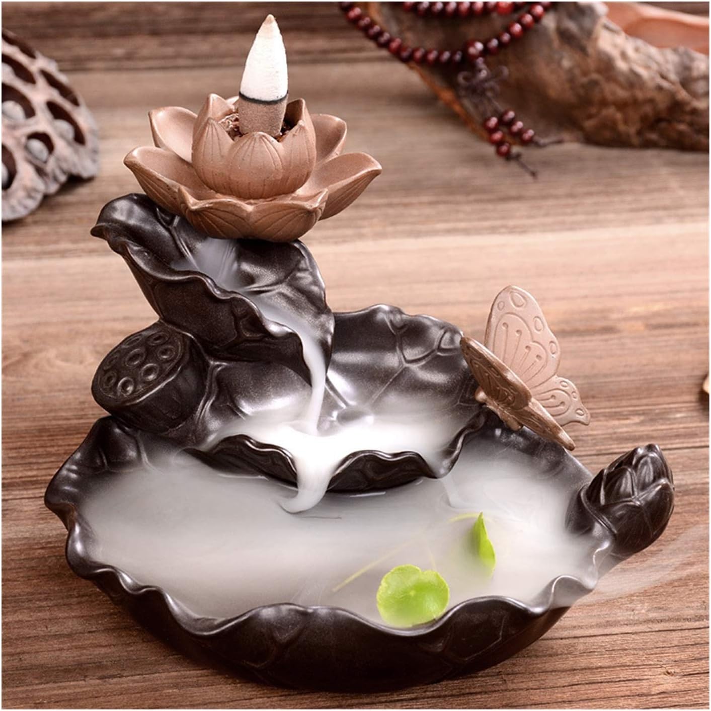 Incense Cone Burner,Incense Waterfall Burner Backflow Incense Burner Living Room Waterfall Ceramic Home Decor Ornaments