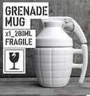 3D Ceramic Army Style Grenade Mug with Lid Coffee Tea Mug - 1 Piece, White, 280ml-5