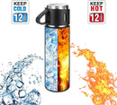 Water Bottle Thermos Flasks, Stainless Steel, Leak-Proof Thermos 500 ml with 2 Cups (Black)-7
