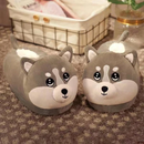 Husky Slippers Plush Lining Non Slip Winter House Slippers for Couples Christmas Gift (Universal Size)-1