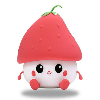 Silicone Strawberry LED Night Light USB Rechargeable Mood Lamp Cute Nightlights Bedroom Lamp For Baby Girl's Gift - 0