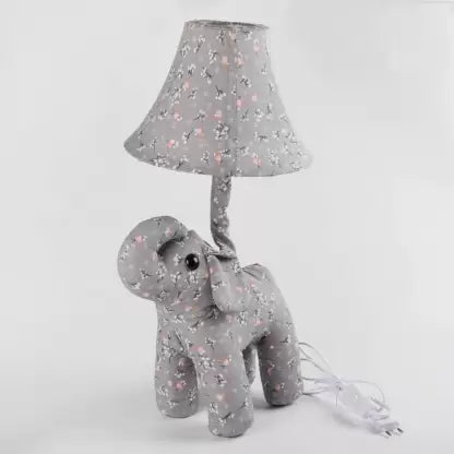 Elephant Table Lamp with Soft Toy for Living Room Table Lamp  (54 cm, Grey) - 0