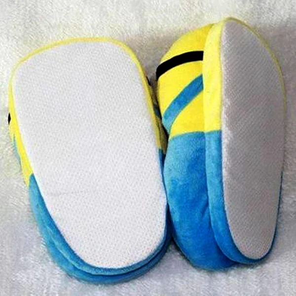 Minions Slippers Plush Lining Non Slip Winter House Slippers for Couples Christmas Gift (Universal Size)